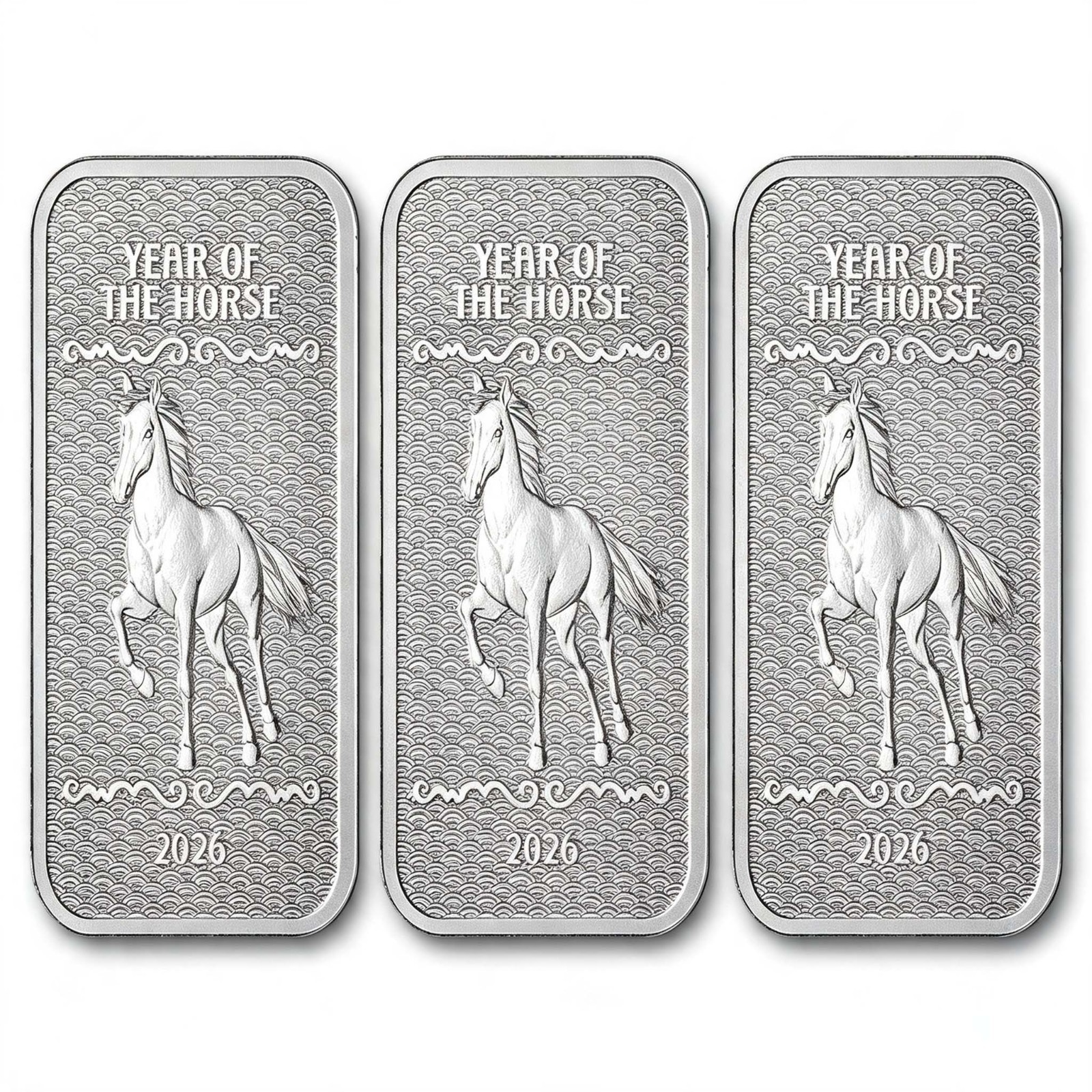 3 oz Silver Bar - 2026 APMEX Year of the Horse NEW