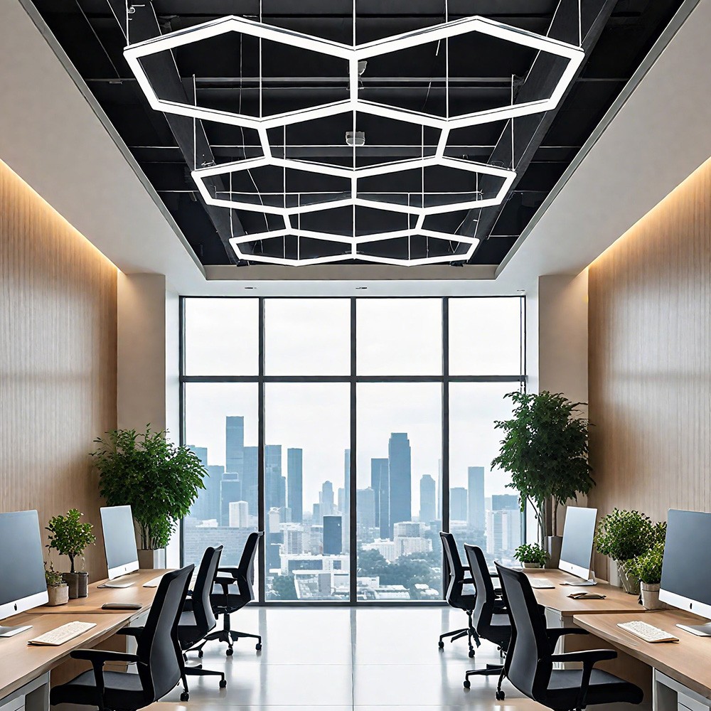 8x Hexagon LED Light for Home Workshop Garage Gym Honeycomb Ceiling Wall Lamp