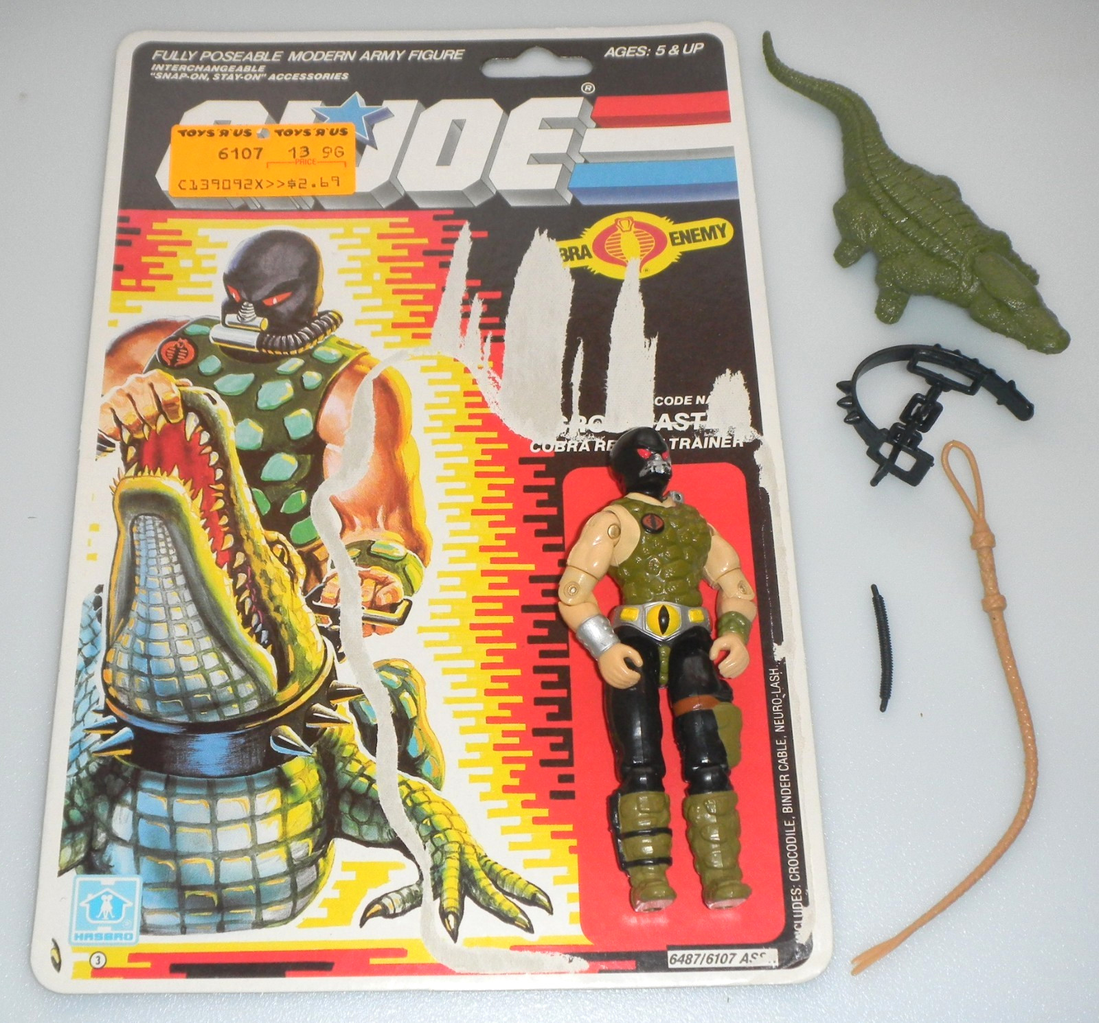 Vintage 1987 Cobra Croc Master G.I. GI Joe v1 100% Complete Figure 3.75 ARAH 80s