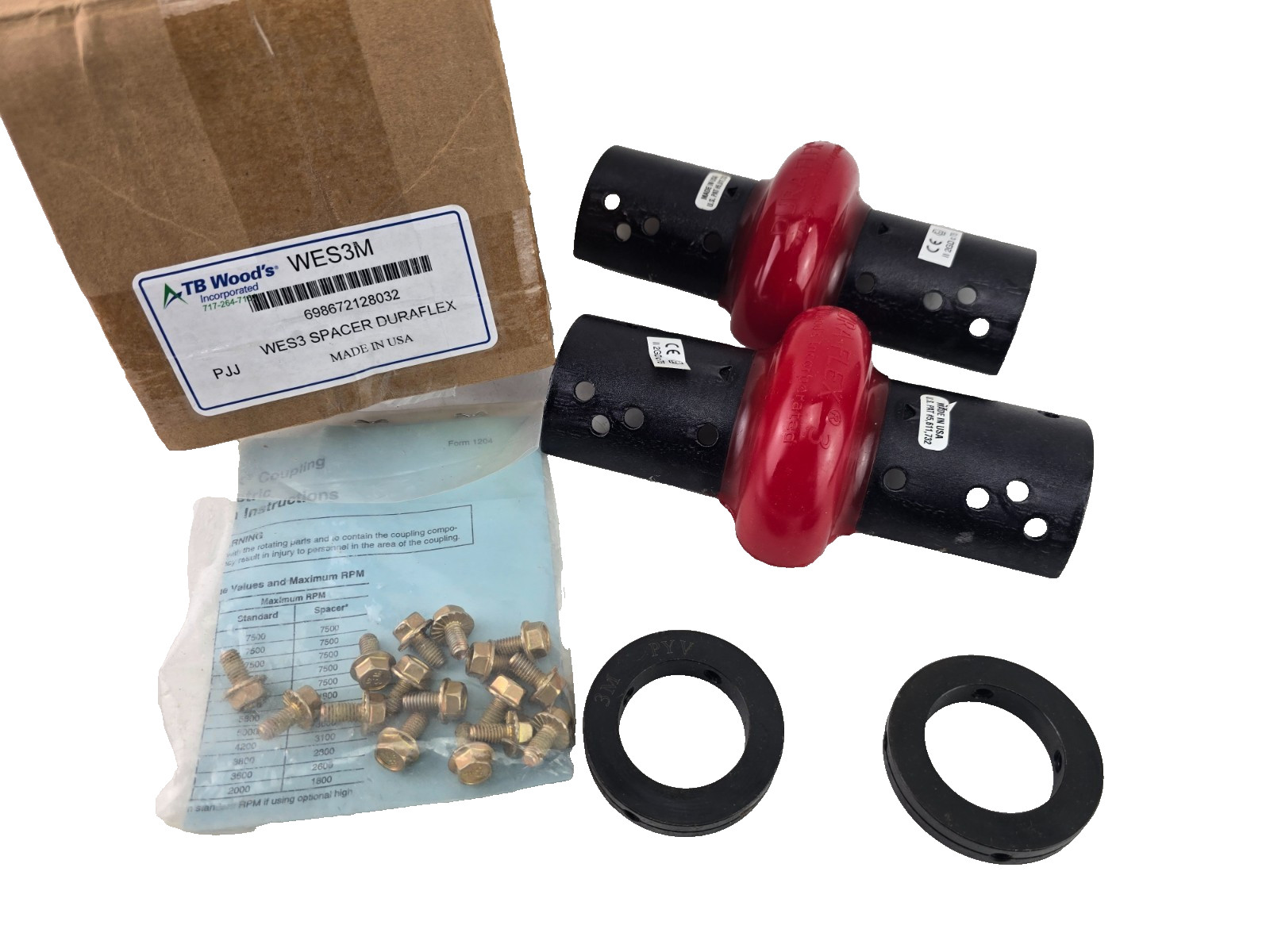 NOS TB Woods Duraflex Spacer WES3 WES3M Coupling 698672128032