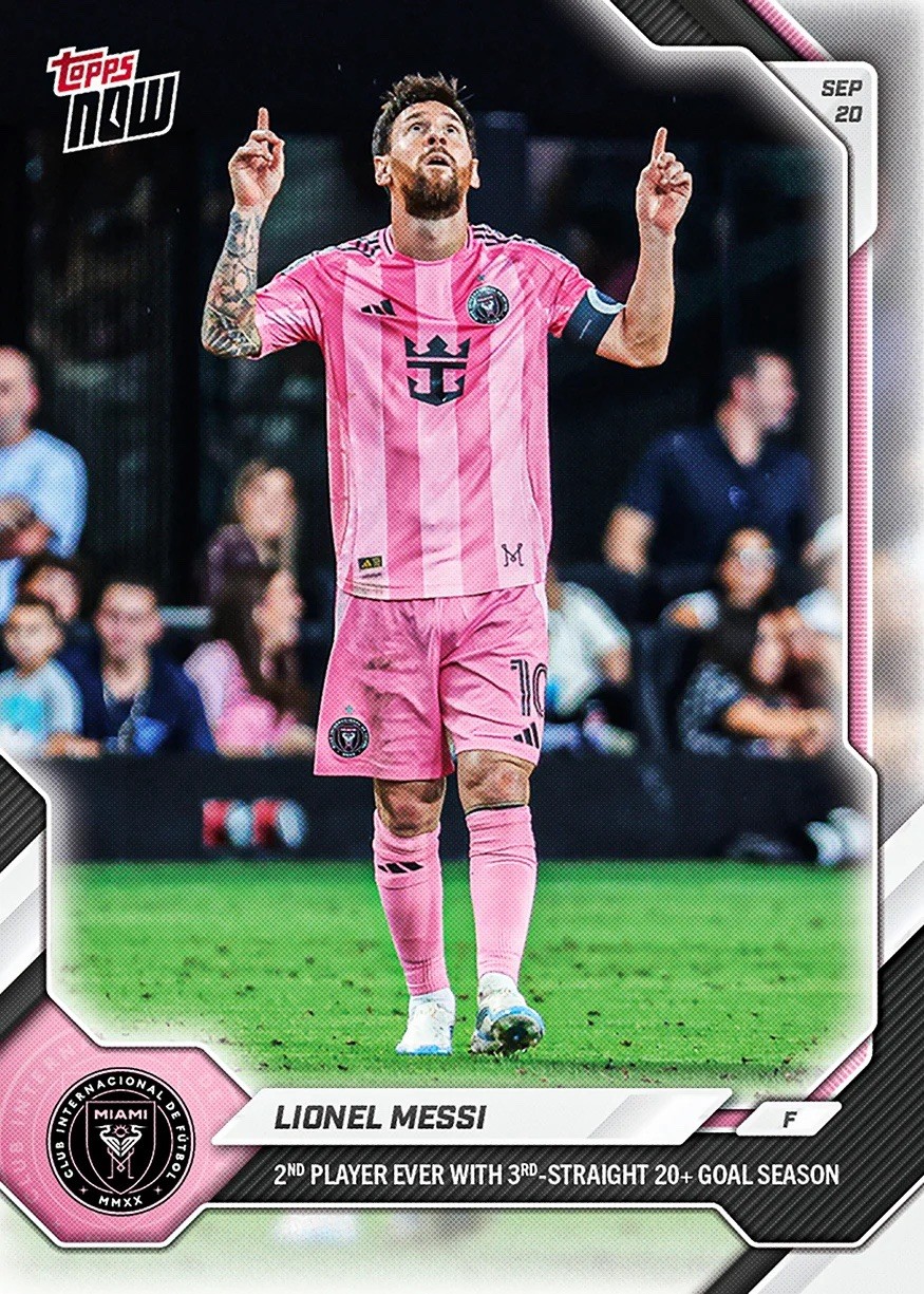 Lionel Messi 2nd Player With 3 20+ Goal Seasons 2026 MLS Topps NOW #86 PRESALE Lionel Messi 2nd Player With 3 20+ Goal Seasons 2026 MLS Topps NOW #86 PRESALE