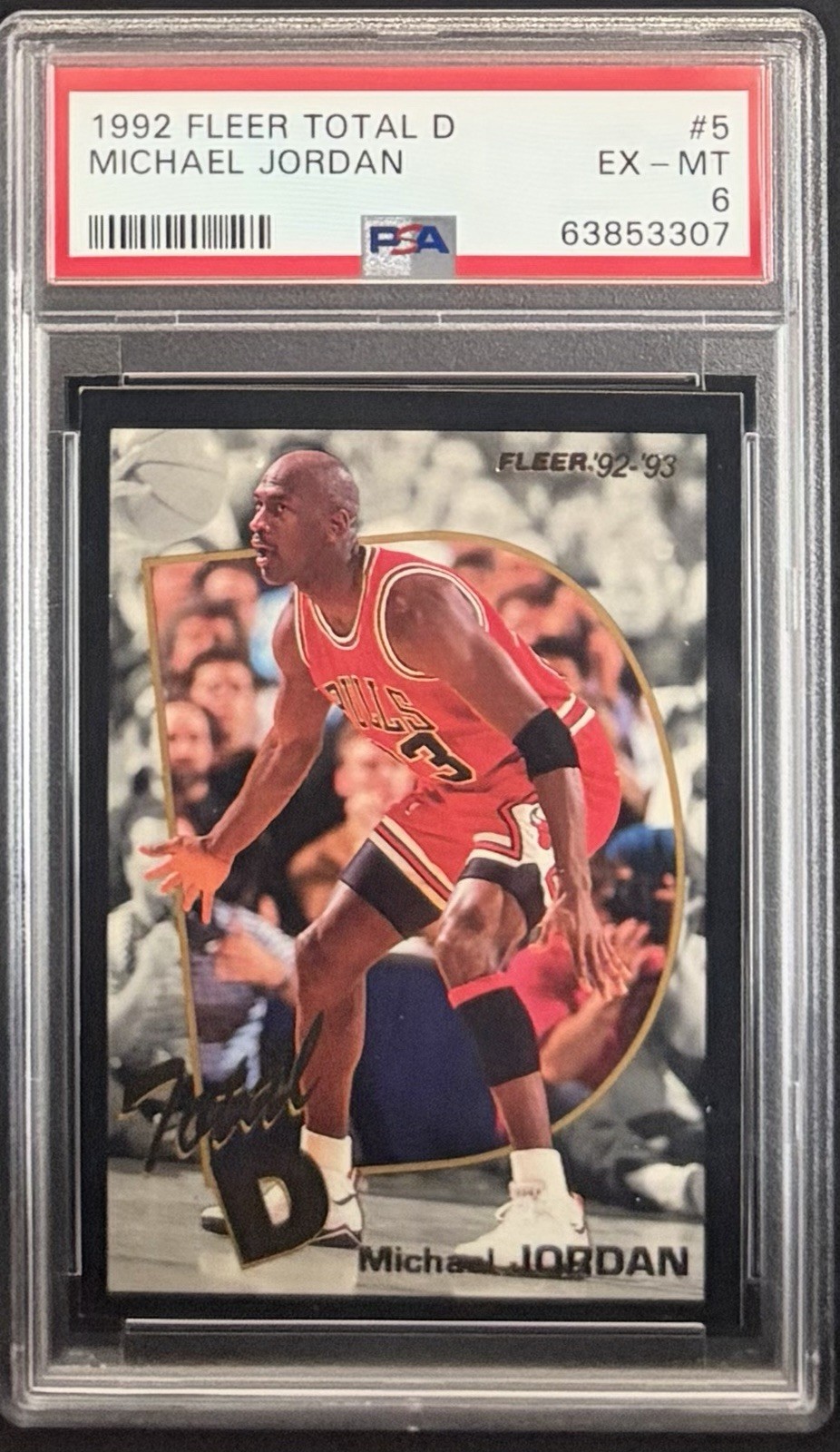 1992-93 Fleer - Total D Michael Jordan #5 PSA 6 1992-93 Fleer - Total D Michael Jordan #5 PSA 6
