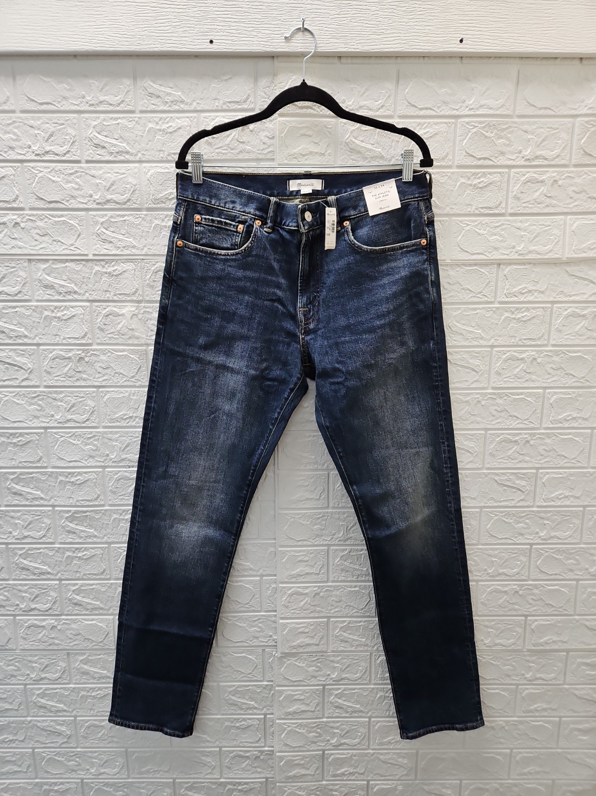 New Madewell Men\'s The Athletic Slim Jean Stretch Jeans Sz 33x34 New Madewell Men\'s The Athletic Slim Jean Stretch Jeans Sz 33x34