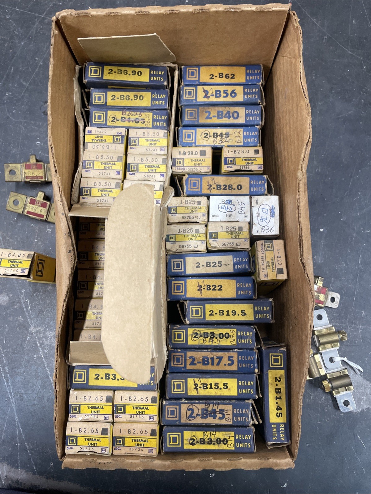 NOS Square D Type B Overload Relay Thermal Unit Sizes B1.45 - B62 Made in USA