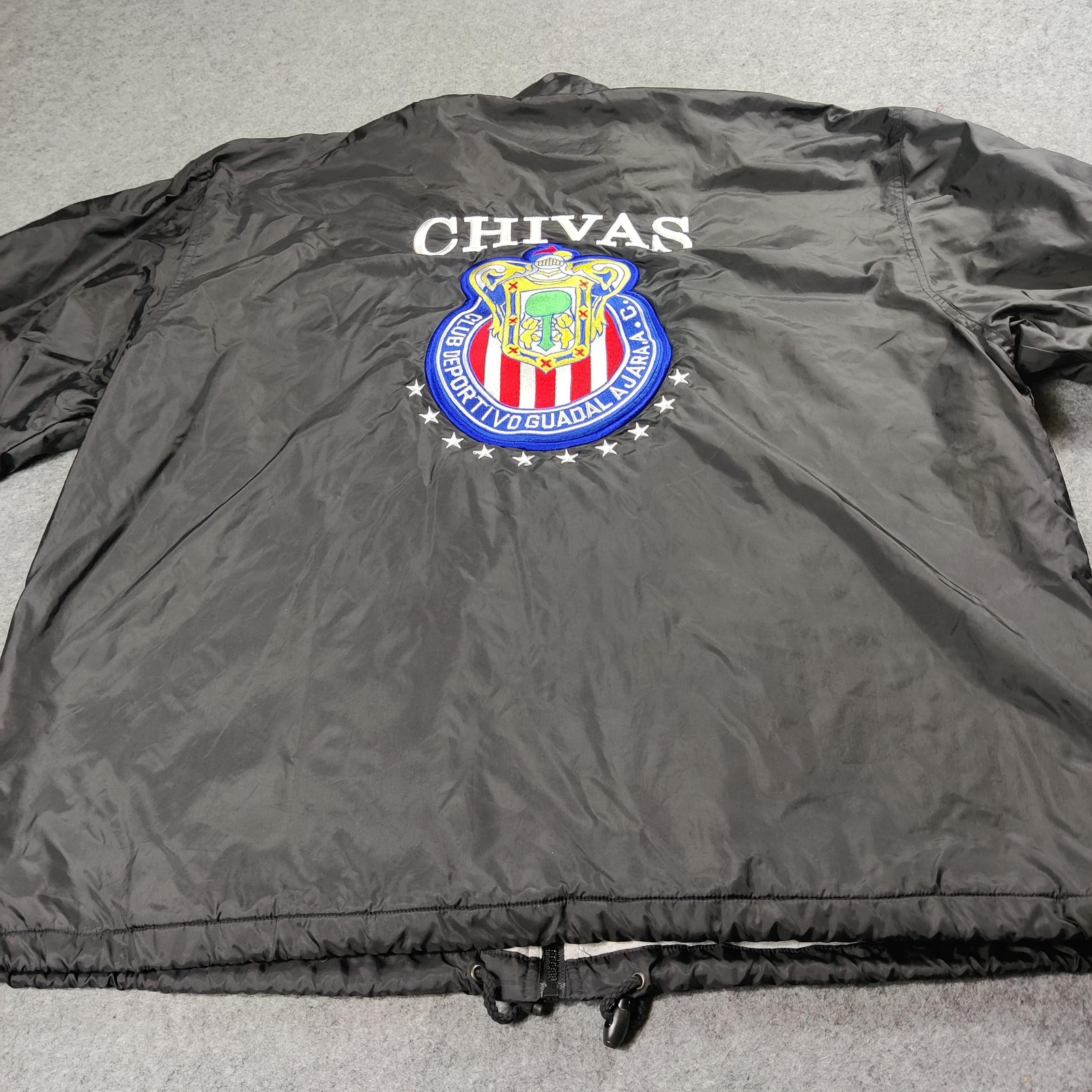 Vtg Club Deportivo Guadalajara Chivas Windbreaker Jacket Men XL Black Soccer