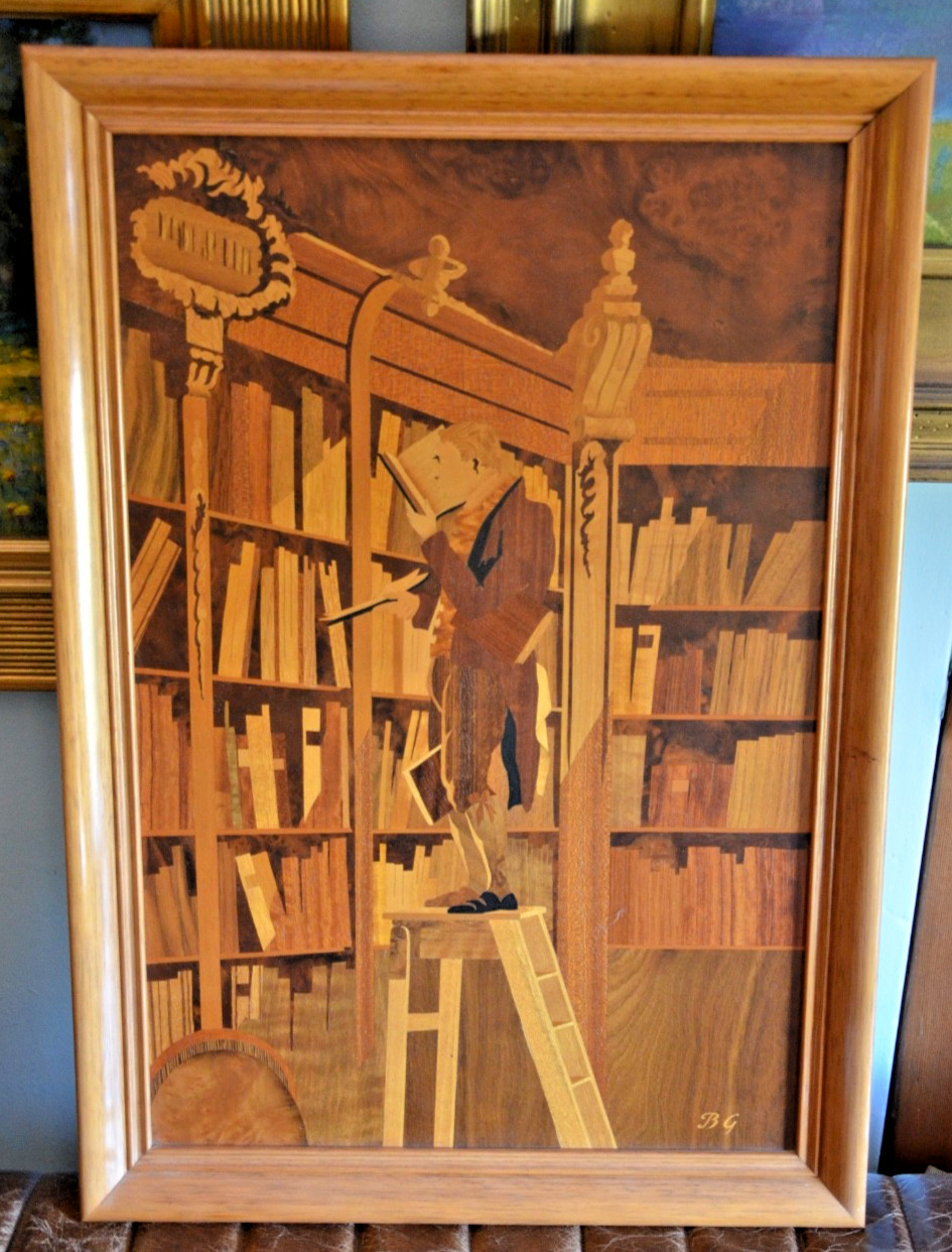 Vtg Framed Buchschmid Gretaux Marquetry Vtg Framed Buchschmid Gretaux Marquetry