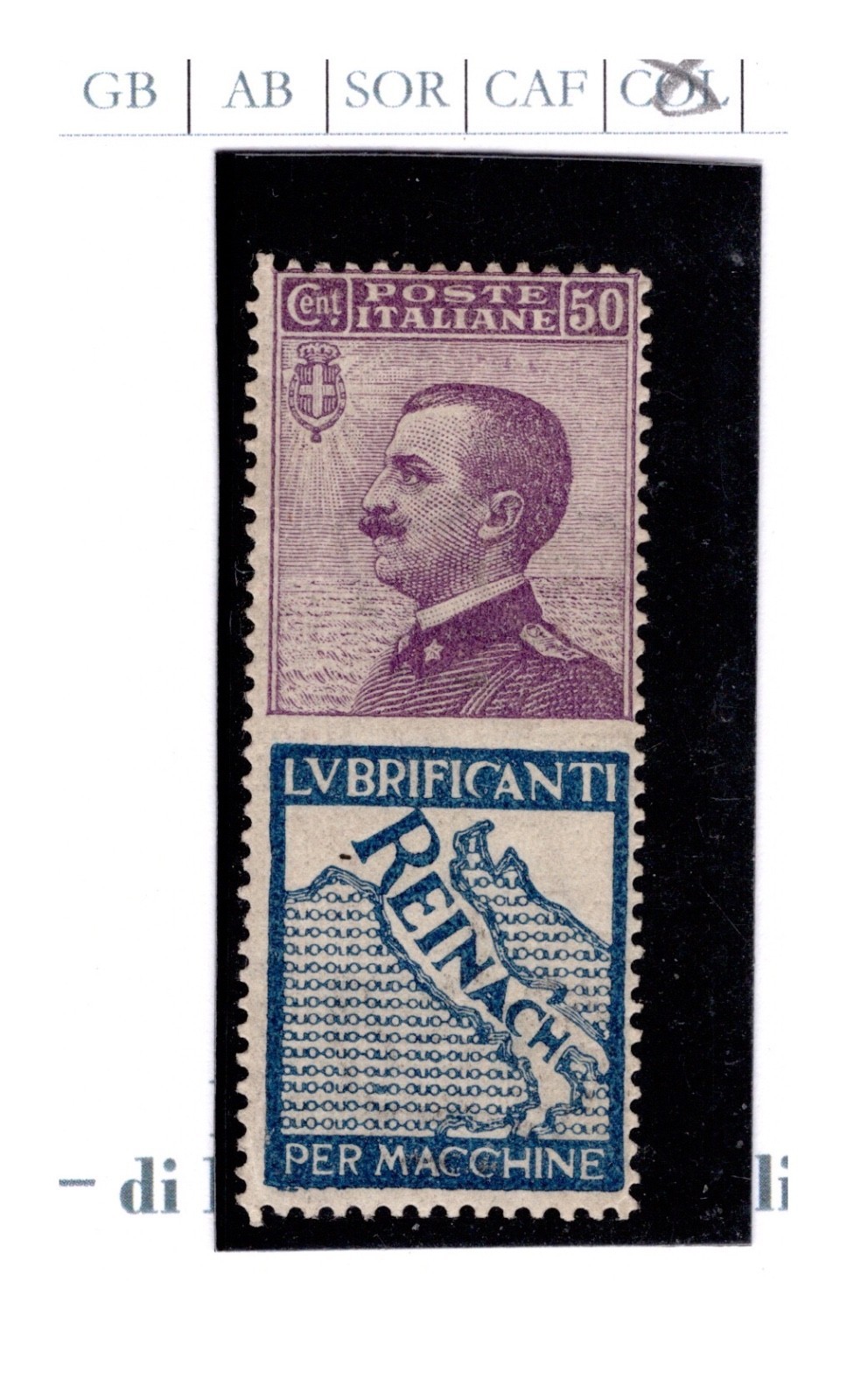 ITALY KINGDOM 1924/25 ADVERTISING F.LLO - 50 CENT. - REINACH, MNH CERT. COLLA ITALY KINGDOM 1924/25 ADVERTISING F.LLO - 50 CENT. - REINACH, MNH CERT. COLLA