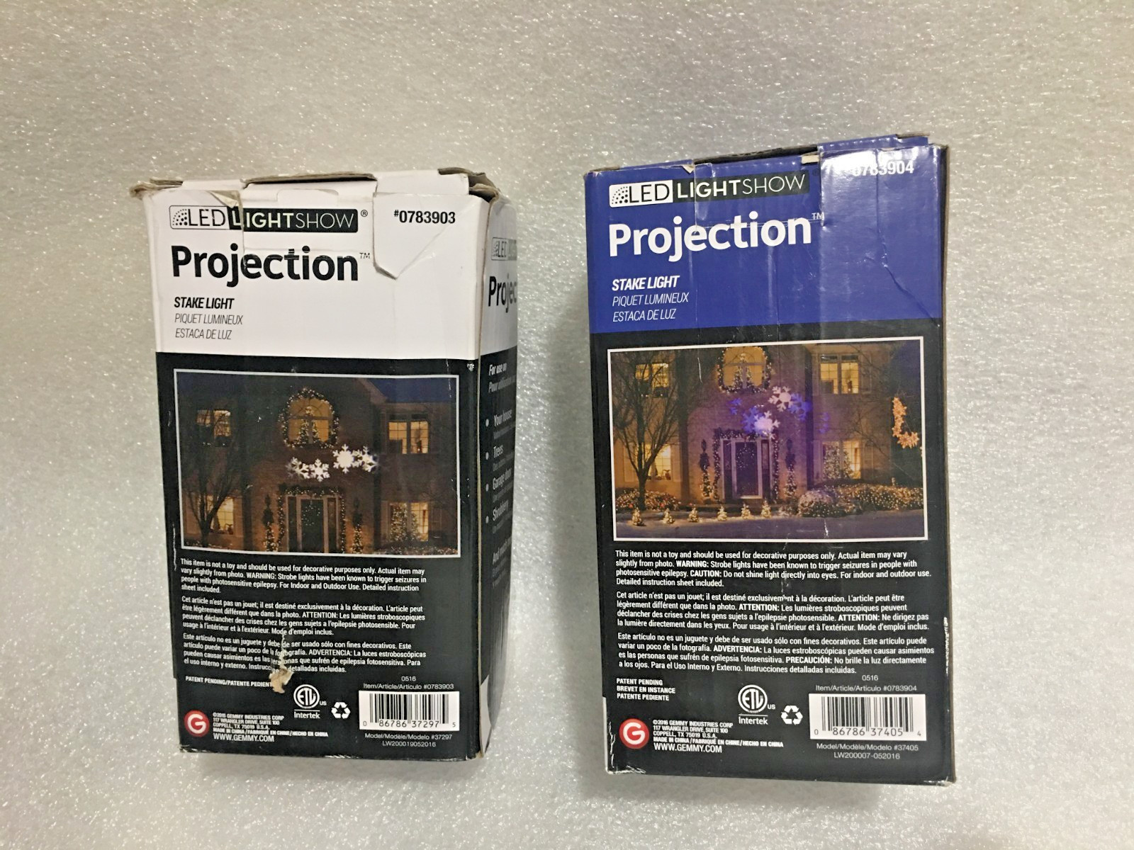Lot Of 2 Gemmy LED Lightshow SNOWFLURRY Projection BLUE/WHITE