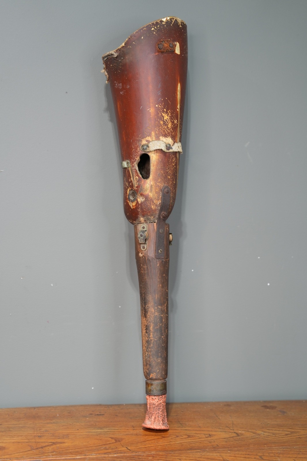 Antique Prosthetic Peg Leg Wooden Artificial Limb Civil War Medical Oddity RARE