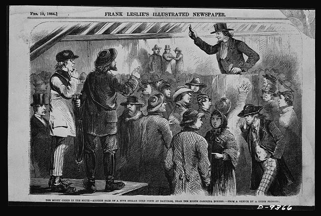 Danville Virginia 1864 Civil War 25 Gold Piece Auction Inflation Sketch