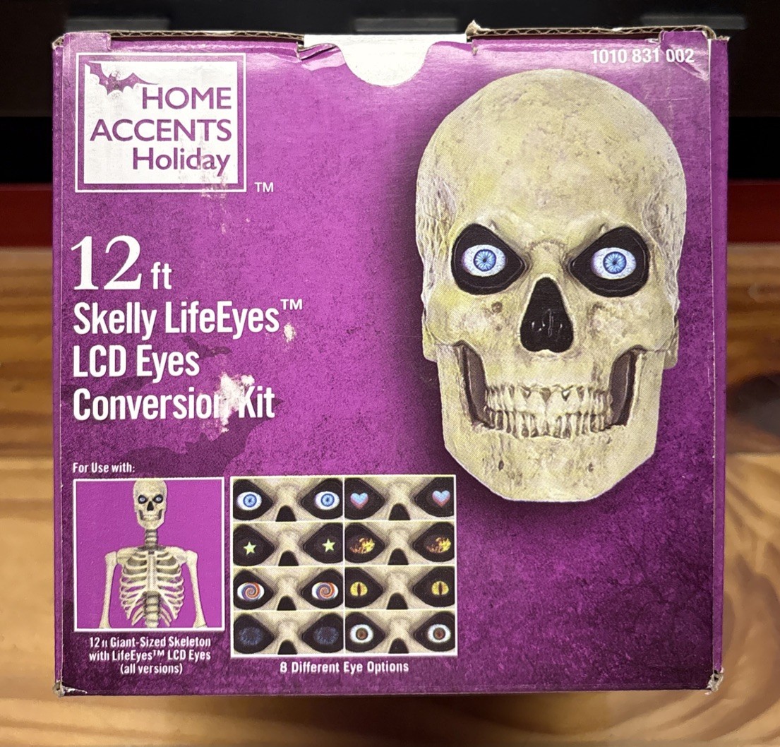 HOME ACCENTS - Halloween 12 ft Skelly LifeEyes LCD Eyes Conversion Kit – NEW HOME ACCENTS - Halloween 12 ft Skelly LifeEyes LCD Eyes Conversion Kit – NEW