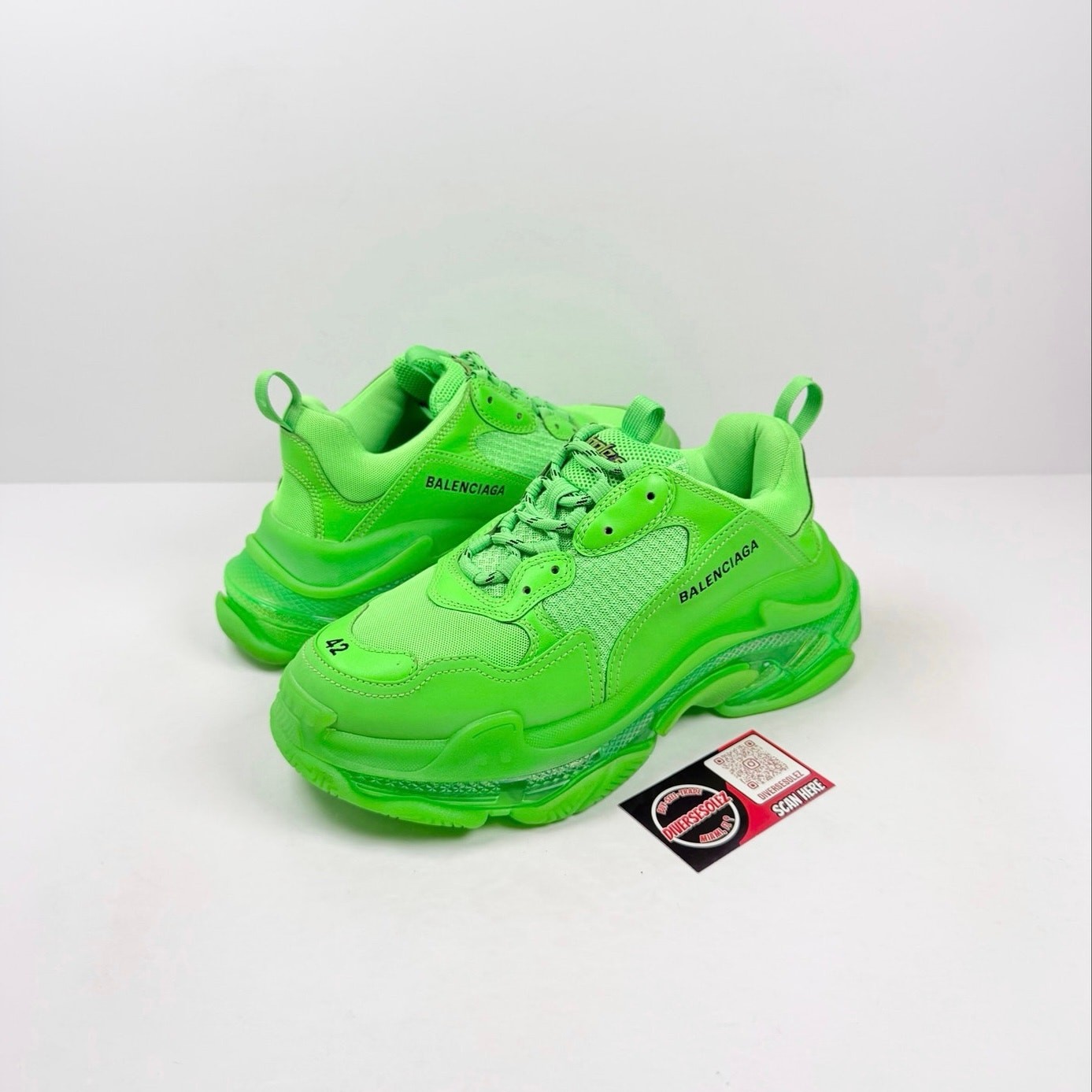 Size 42EU/9US - Balenciaga Triple S Neon Green