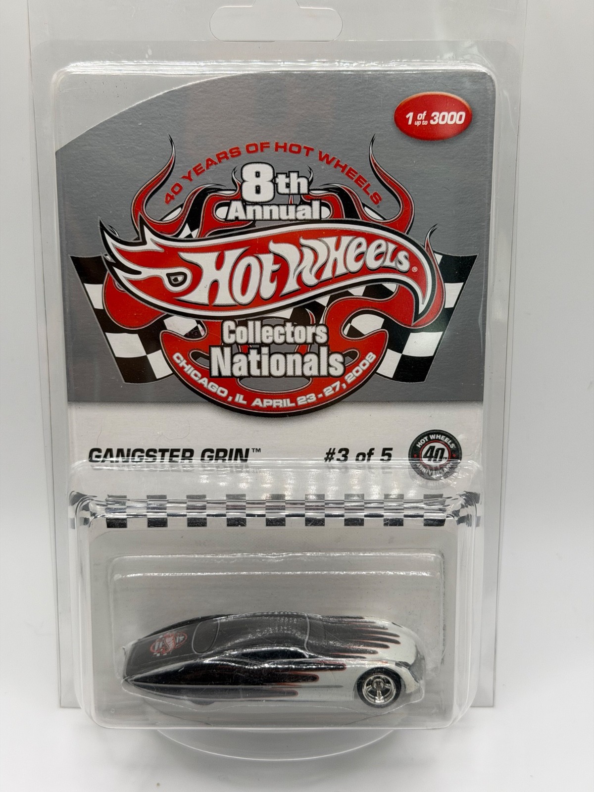 HOT WHEELS 8TH ANNUAL COLLECTORS NATIONALS GANGSTER GRIN 2008 NIP W/PROTECTOR