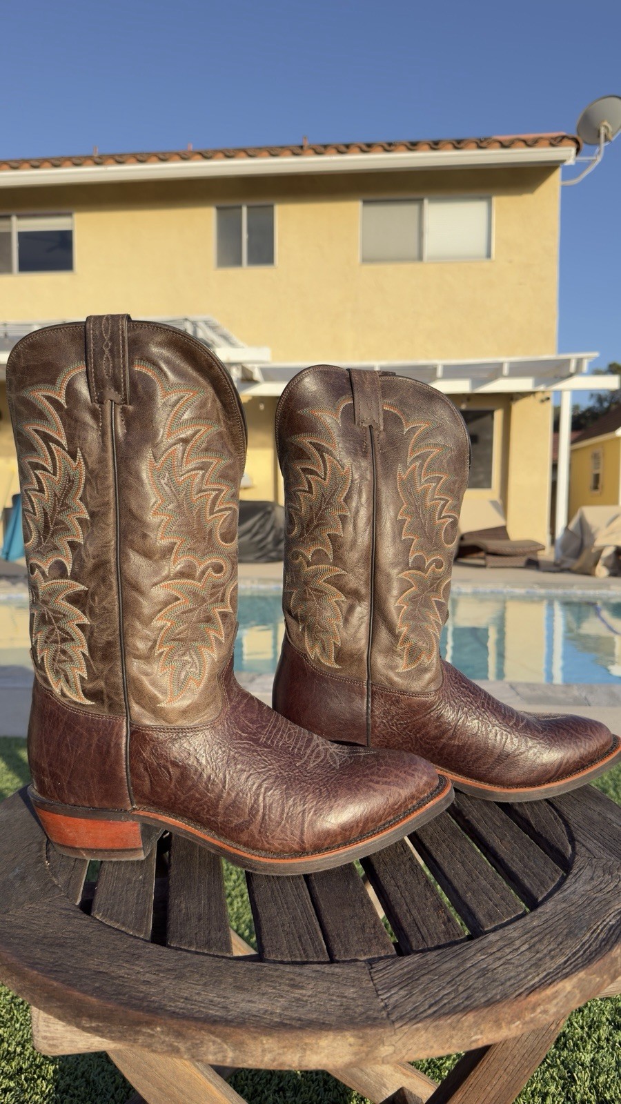 Lama Krauss Brown Western Cowboy Boots 11.5 EE Lama Krauss Brown Western Cowboy Boots 11.5 EE