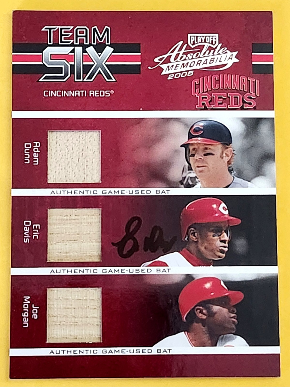 2005 Absolute Team 6 JOE MORGAN ERIC DAVIS DUNN O'NEIL PENA ENCARNACION GU Reds 2005 Absolute Team 6 JOE MORGAN ERIC DAVIS DUNN O'NEIL PENA ENCARNACION GU Reds