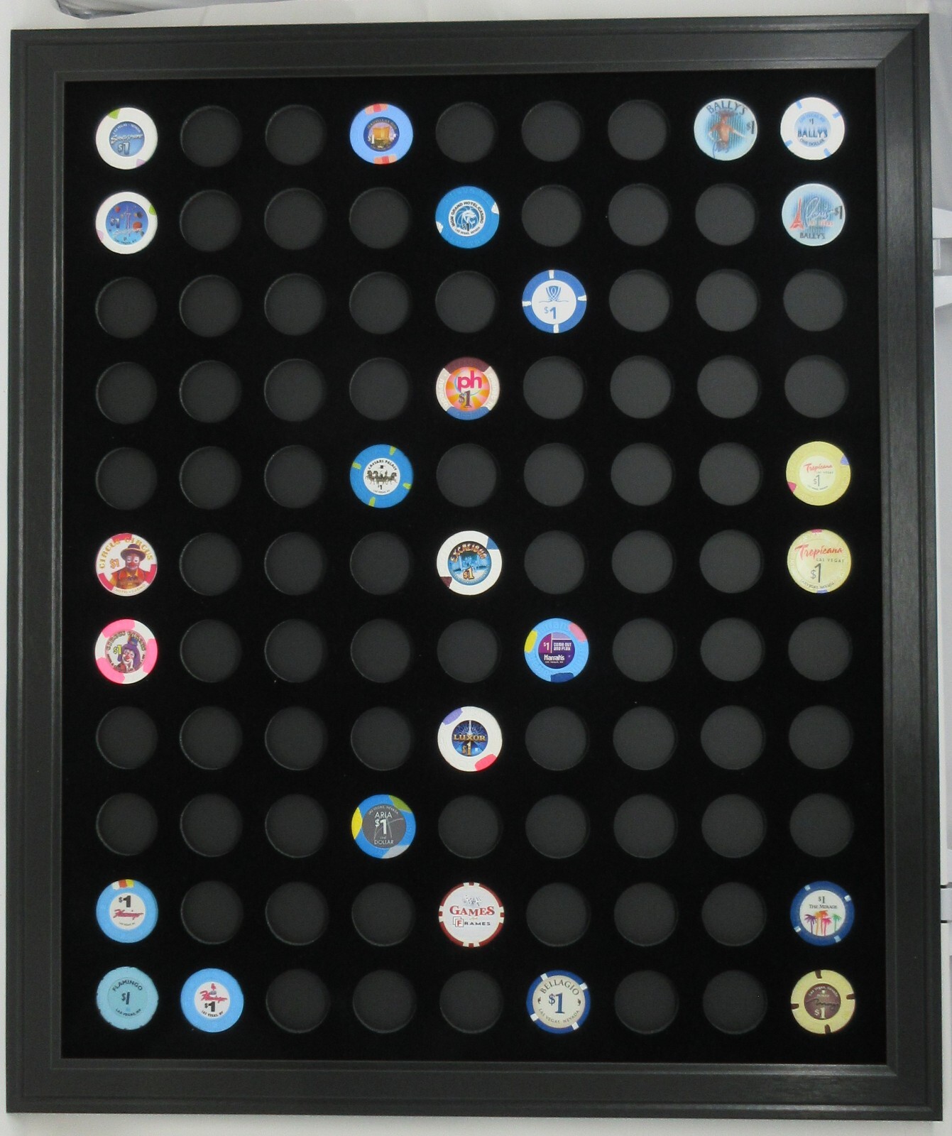 99 CASINO POKER CHIPS (NOT INCLUDED) WALL DISPLAY PICTURE FRAME 20 99 CASINO POKER CHIPS (NOT INCLUDED) WALL DISPLAY PICTURE FRAME 20