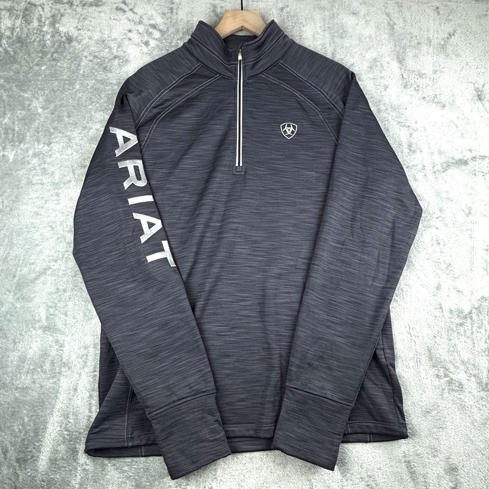Ariat TEK Team 1/2 Zip Sweatshirt Mens Gray Large Cold Series Pullover 10032663