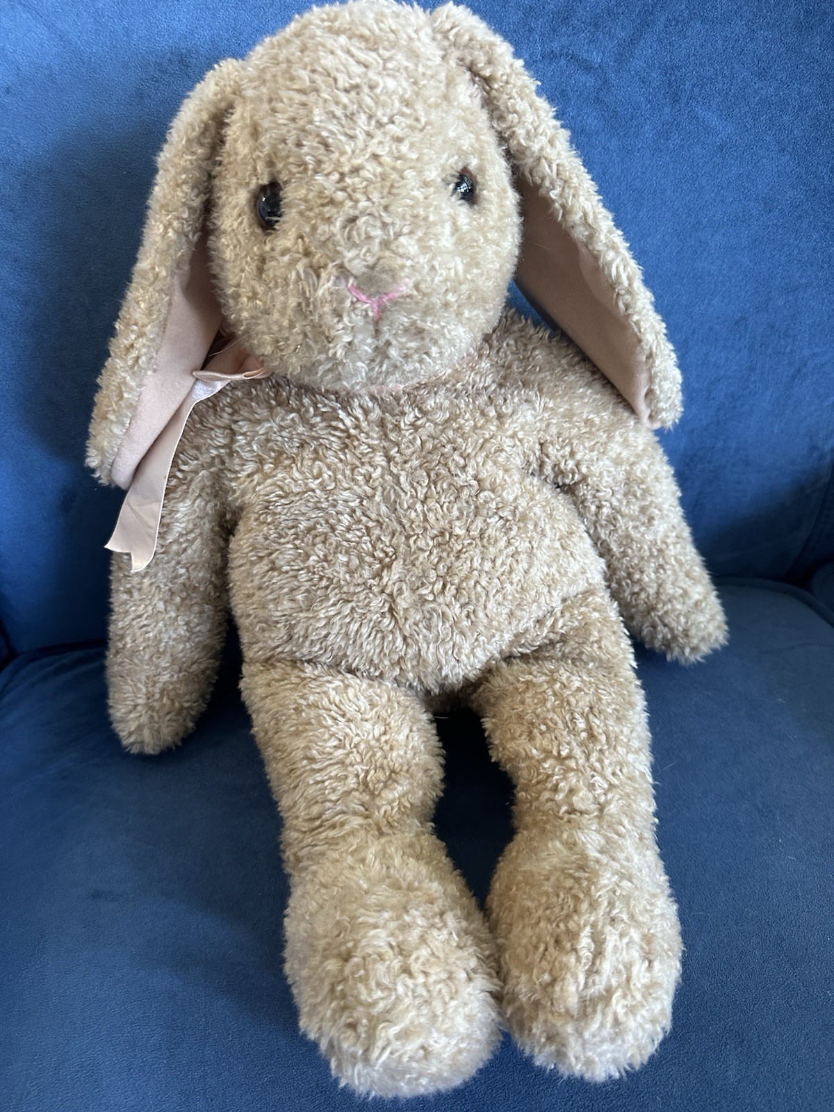 Ty Classic Plush 24 Inch Curly Bunny Beige Rabbit Handmade Stuffed Animal Korea
