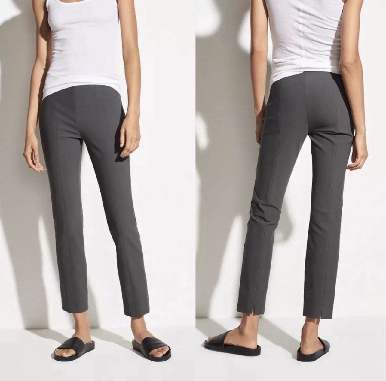 Vince Stitch Front Seam Ponte Legging Dark Gray Small Cropped Vince Stitch Front Seam Ponte Legging Dark Gray Small Cropped