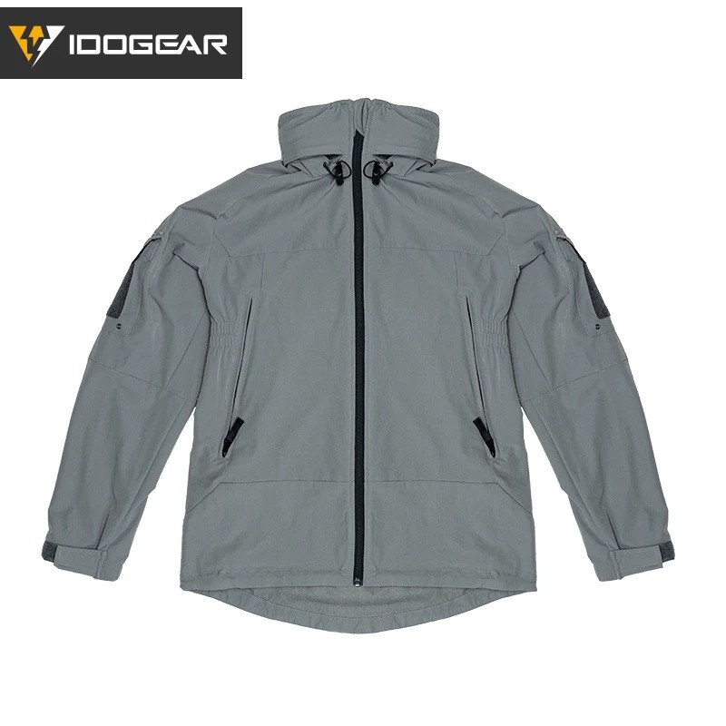 PCU L5 Tactical Nylon Soft Shell Zipper Hooded Top Coat Mens Windproof Jacket