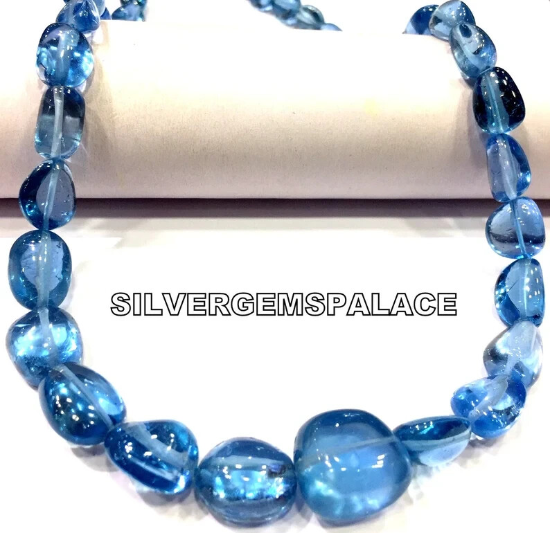 AAAA+Quality~Rare Aquamarine Color Smooth Beads 24 Inches Gemstone Beads.