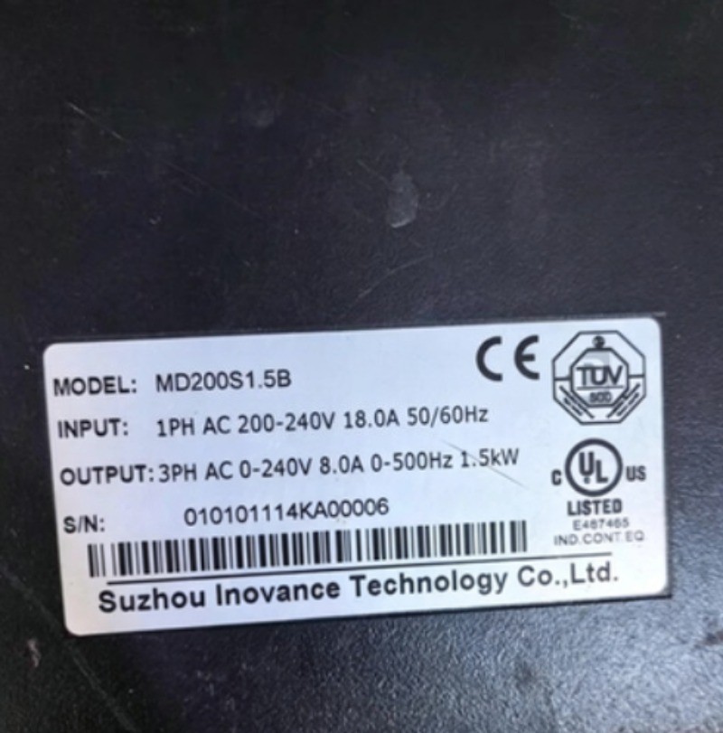 ONE INOVANCE MD200S1.5B 220V 1.5KW Inverter USED