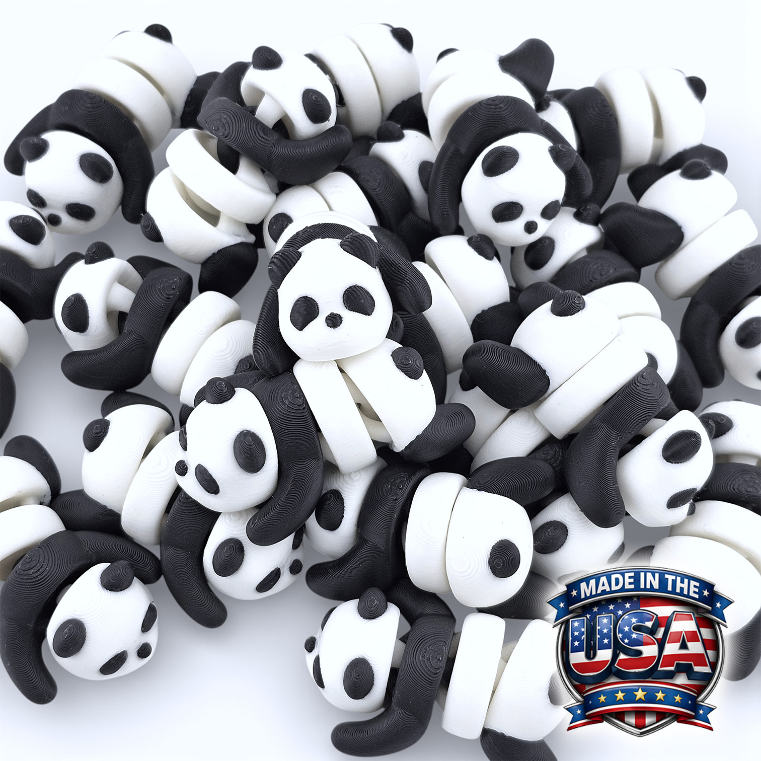 Lot 20 Articulated Panda Toy Mini 3D Printed Bear Fidget Desk Pet Animal - 2.2\