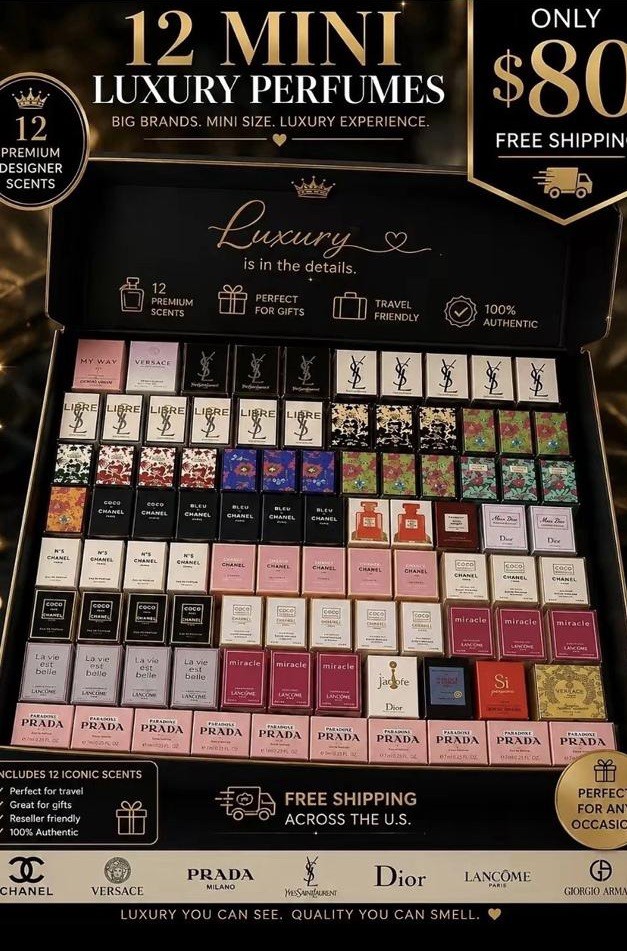 Lot of 12 Assorted Mini Perfume Travel Size 7.5ml Brand New Sealed