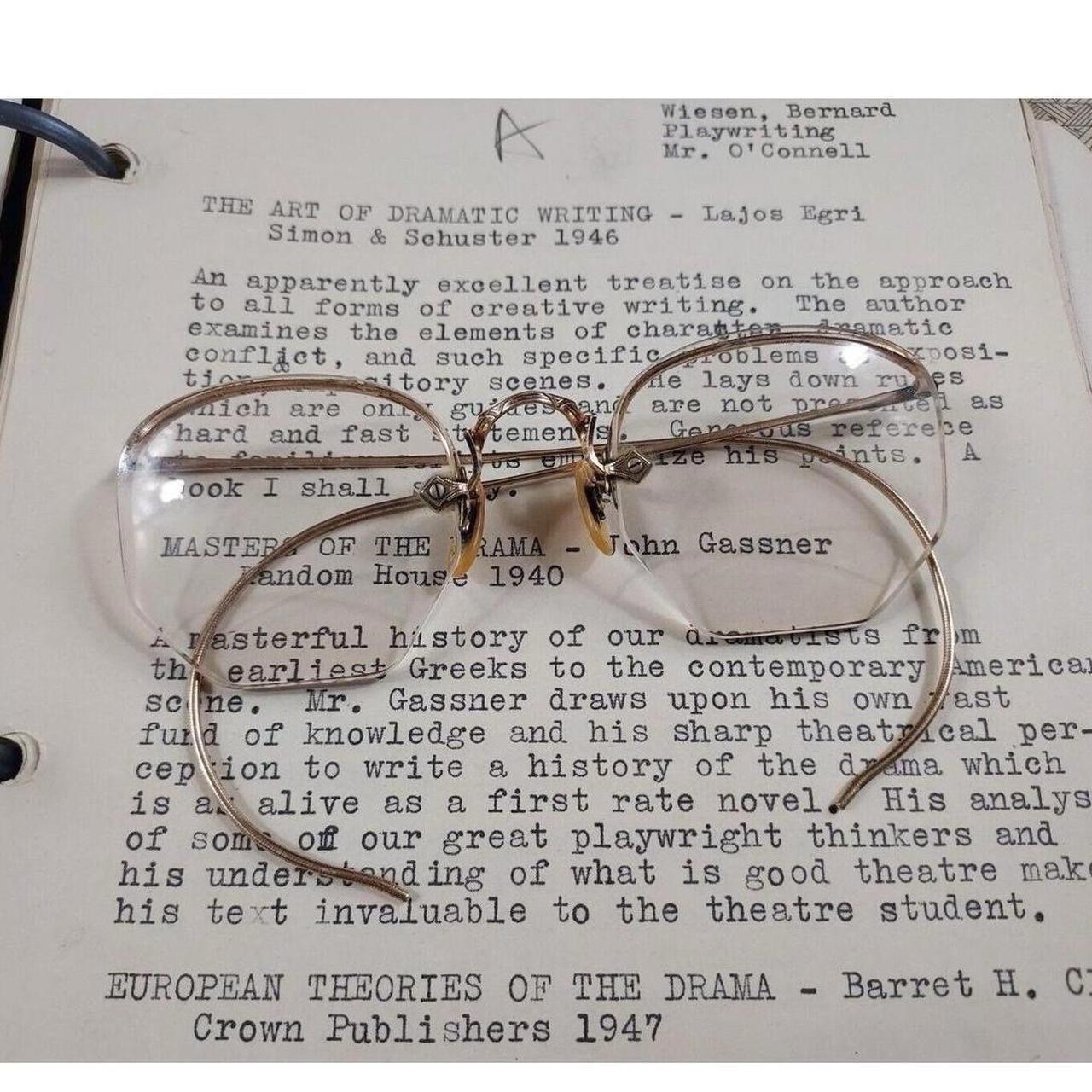 Vtg 1940s Eyeglasses Shuron 1/10 12k Rimless Rimway Fulvue Antique Frames