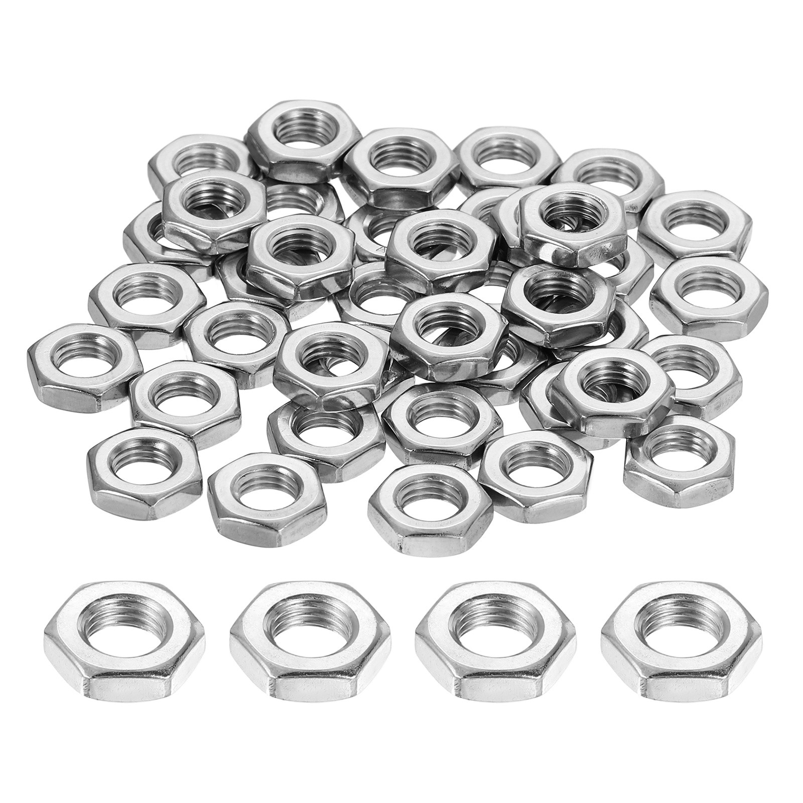 48Pcs M6x0.75 Steel Hex Nuts, 10mm / 0.39\