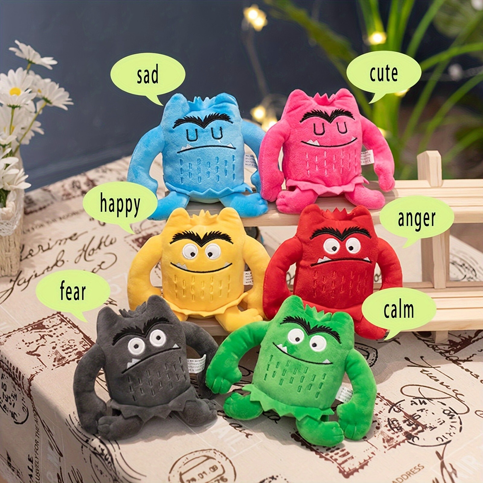 6PCS Emotion Monster Plush Toys for Kids Feelings Autism Sensory 12cm Gift 6PCS Emotion Monster Plush Toys for Kids Feelings Autism Sensory 12cm Gift
