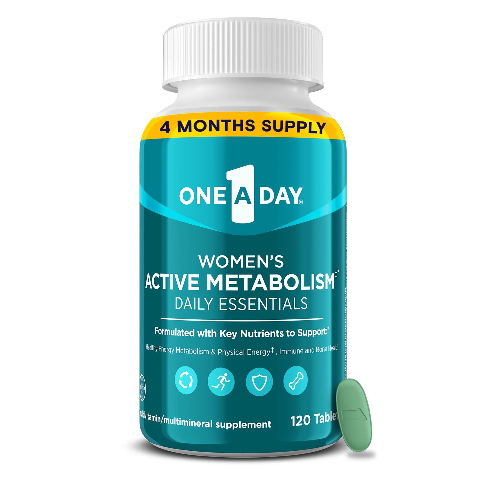 One A Day Women\'s Active Metabolism Daily 120 Count (Pack of 1), Blue One A Day Women\'s Active Metabolism Daily 120 Count (Pack of 1), Blue