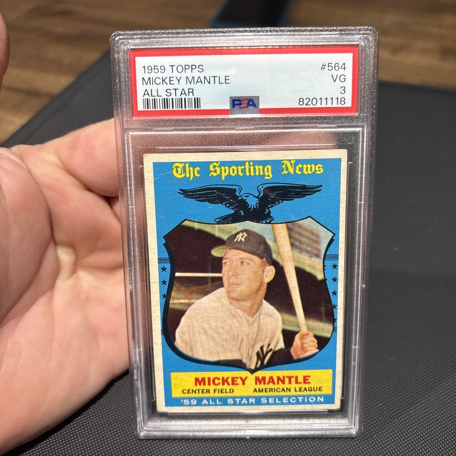 1959 Topps Mickey Mantle #564 Graded PSA 3 VG High Number Sporting News All Star