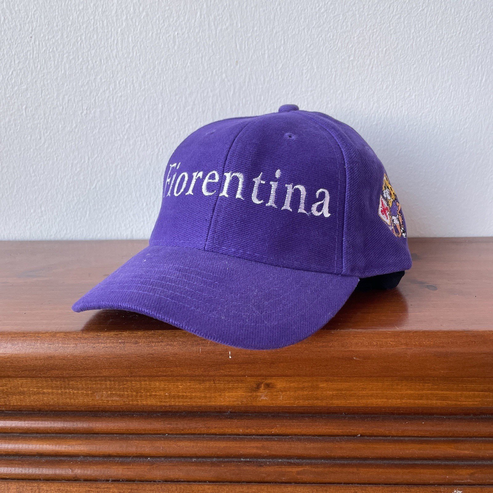 Vintage 90s Y2K ACF Fiorentina Italia Serie A Purple Strapback Hat Lion Mascot Vintage 90s Y2K ACF Fiorentina Italia Serie A Purple Strapback Hat Lion Mascot