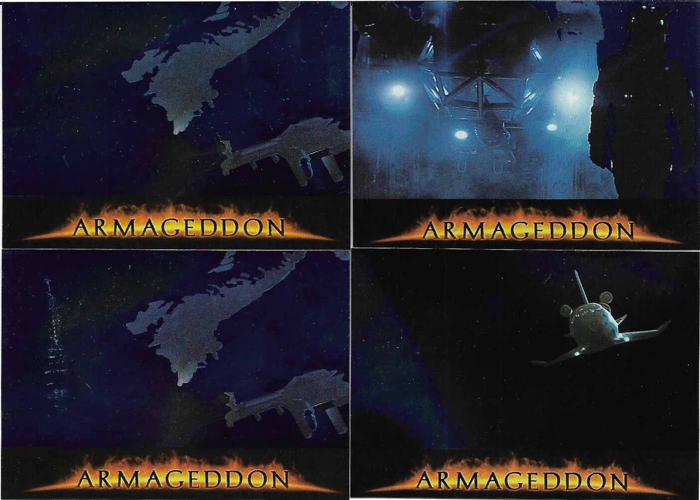 Armageddon - 1998 foil movie trading cards - #10 #14 (2) and #15 - 