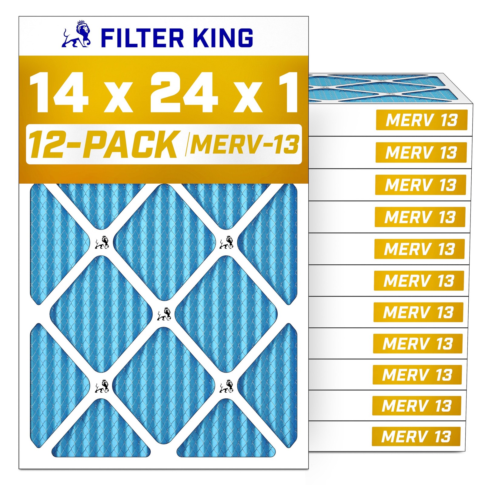 Filter King 14x24x1 Air Filter MERV 13, AC Furnace Filters (12-Pack) Filter King 14x24x1 Air Filter MERV 13, AC Furnace Filters (12-Pack)