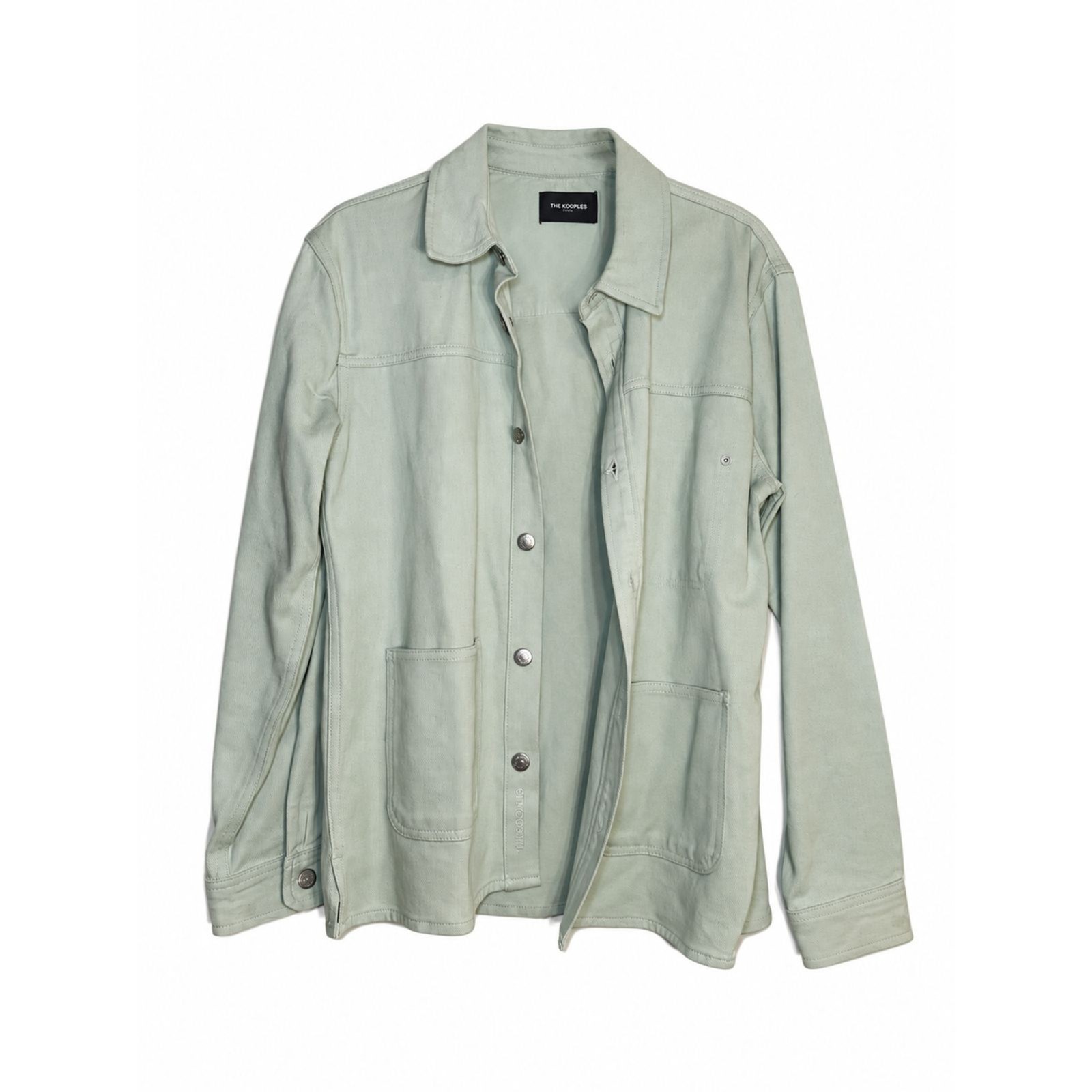 The Kooples Men’s Sage Green Cotton Twill Shirt Jacket Snap Front Size S NWOT