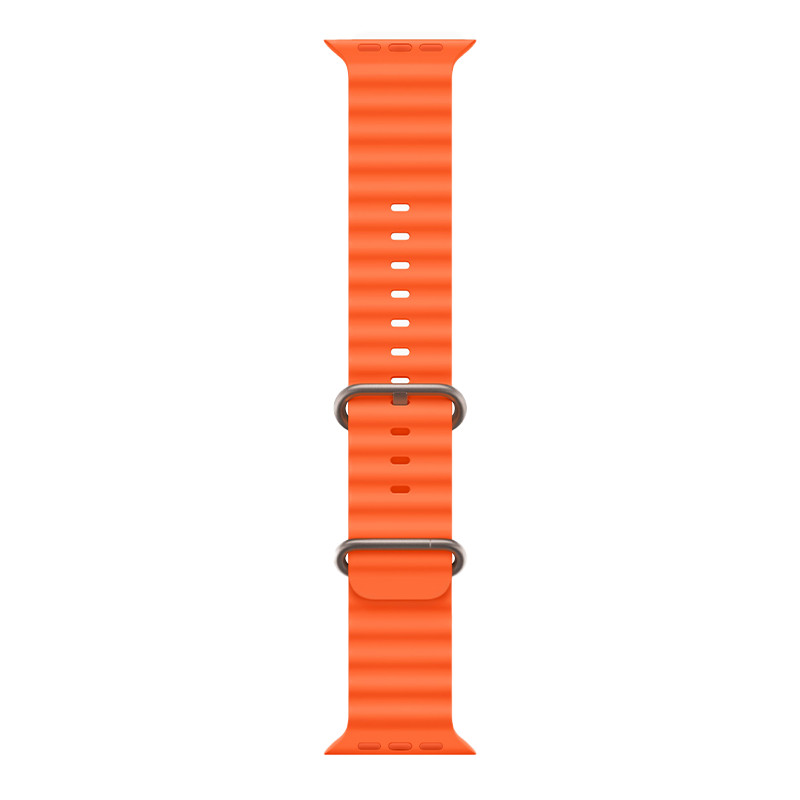 NEW Genuine Apple Watch Band - Ocean Band (49mm) - Orange - Regular, OPEN BOX