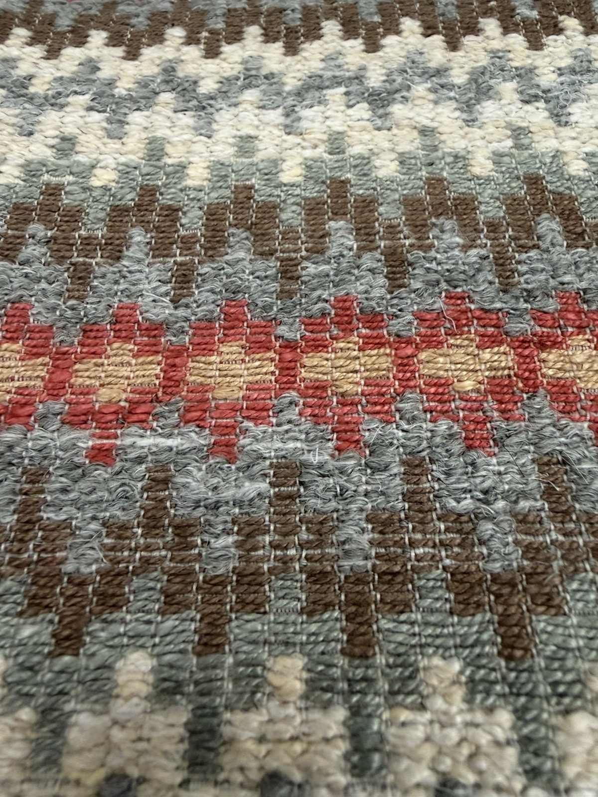 Colefax & Fowler Horiz Stripe Fabric- Radcot Stripe Red Forest 2.40 yd F4892-01