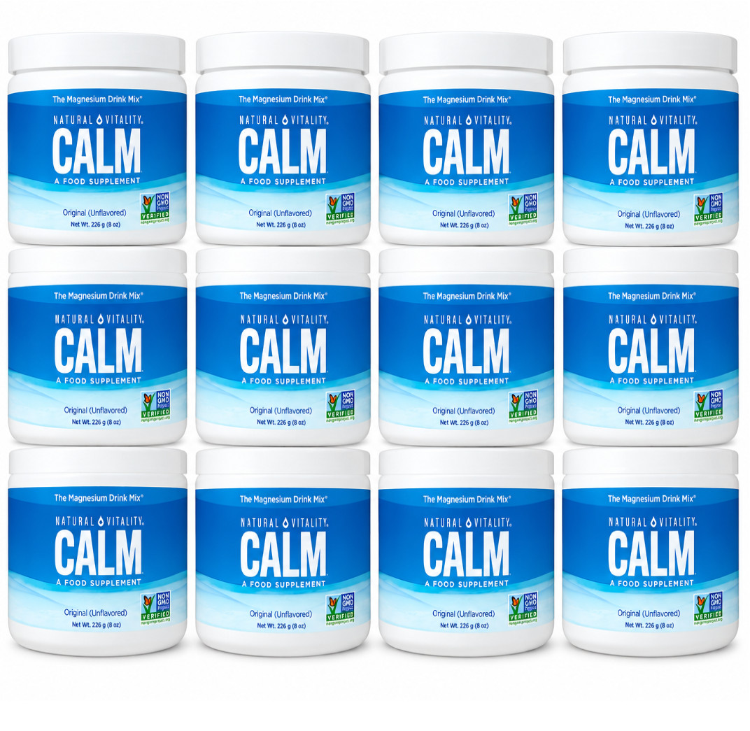 Natural Vitality Calm Magnesium Powder 8oz Unflavored | PACK OF 12 | EXP 10/2027