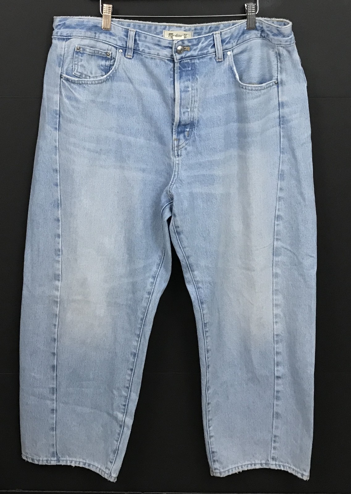 Madewell Curvy Pieced Barrel-Leg Jeans Light Wash Denim Women\'s Size 33