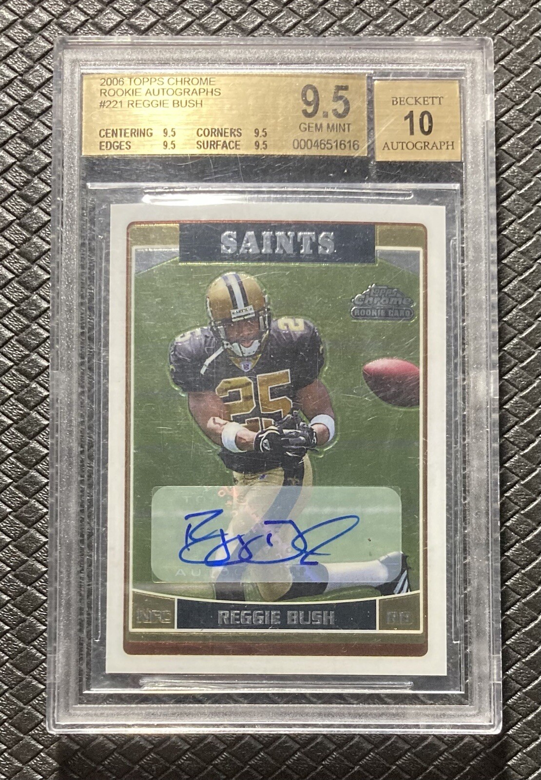 REGGIE BUSH 2006 Topps Chrome Rookie Auto USC Saints Dolphins Lions BGS 9.5/10
