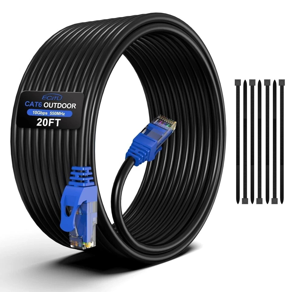 150FT Cat6 Outdoor Ethernet Cable, In-Ground, Heavy Duty Direct Burial, 24AWG. 150FT Cat6 Outdoor Ethernet Cable, In-Ground, Heavy Duty Direct Burial, 24AWG.