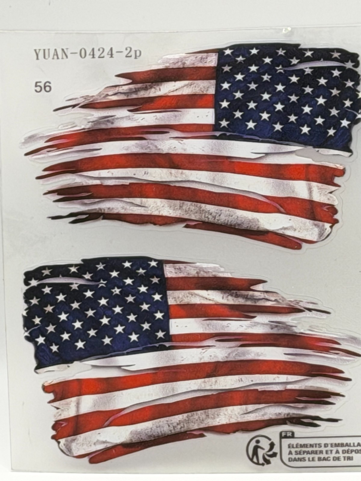 USA American Distressed Flag Decal – 3 ½ x 2 inches - Left and Right Sides Incld