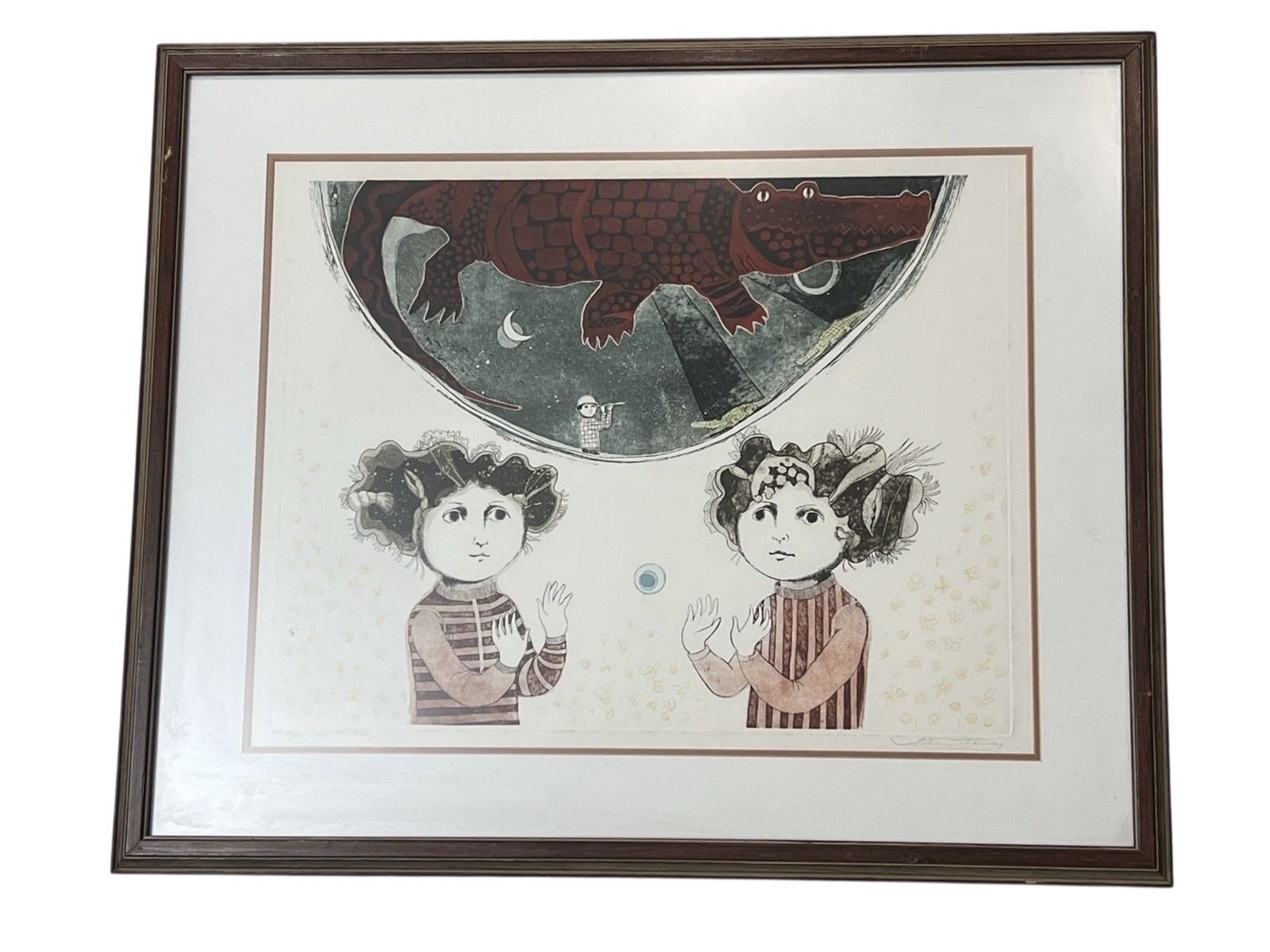 Leticia Tarrago Juego de Pelota Signed Artist Proof Etching Aquatint 22x27  