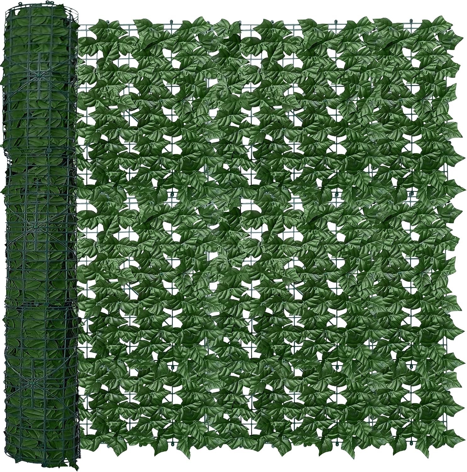 Artificial Ivy Privacy Screen Fence Panel, Green 4 FT X 50 FT UV-Anti Faux Green