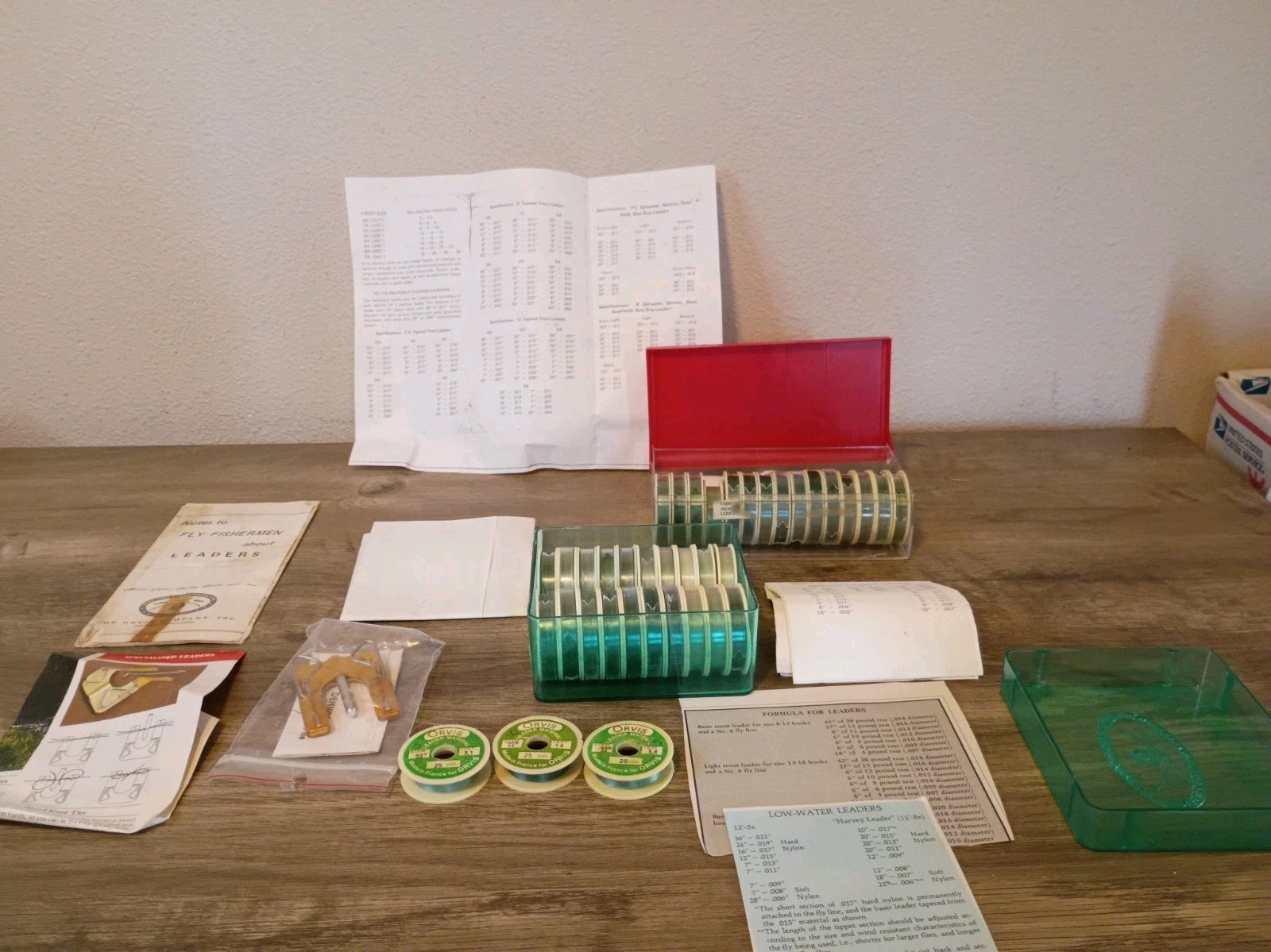 Vtg 38 Spools of Orvis Luxor Nylon Tippet Leader Line France Most New + Extras