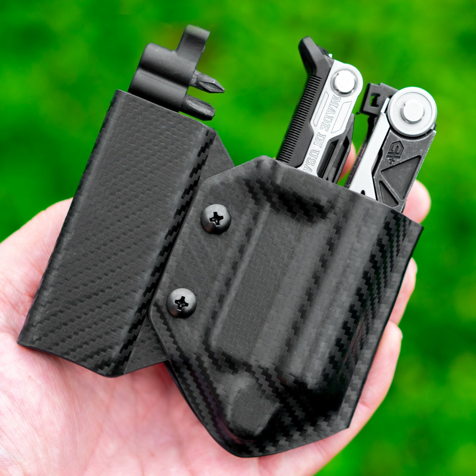 Clip & Carry Kydex Multitool Sheath - For the Gerber CENTER-DRIVE w/ Bit Sidecar Clip & Carry Kydex Multitool Sheath - For the Gerber CENTER-DRIVE w/ Bit Sidecar