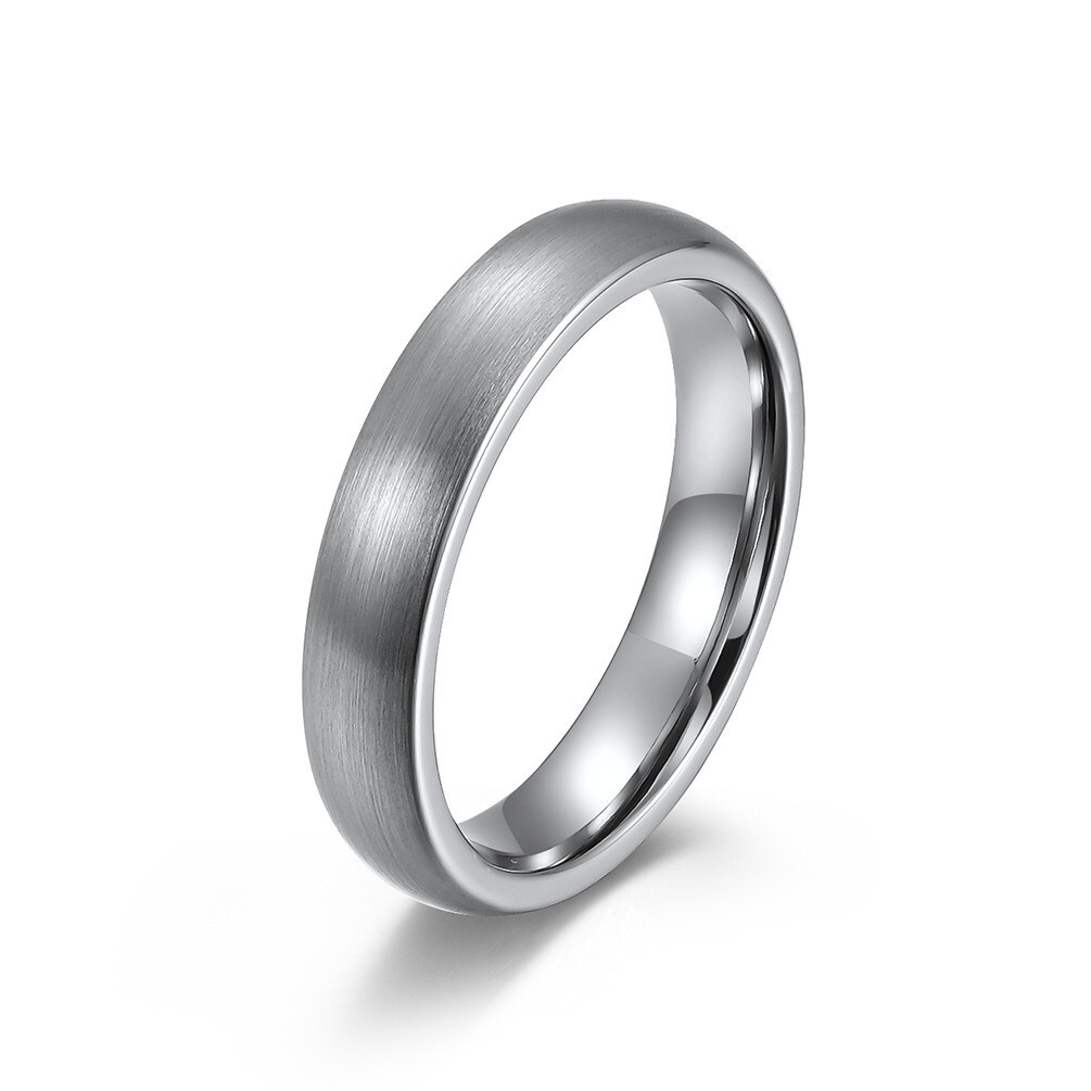 4/6/8mm Tungsten Steel Band Mens Womens Silver/Gold/Black Brushed Ring Size 6-12