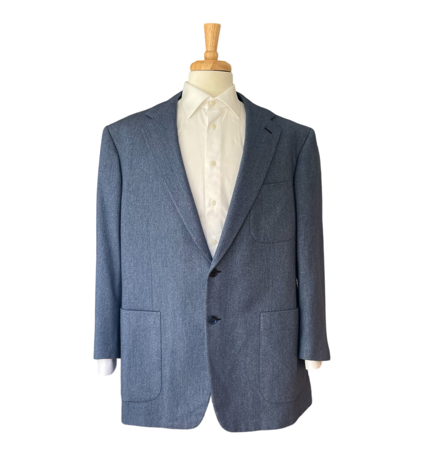Stefano Ricci Recent Blue Cashmere Cotton Fleece Mens Blazer Size 48R Mint
